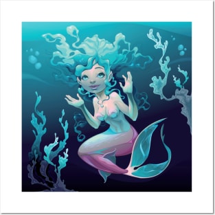 Mermaid Swim Posters and Art